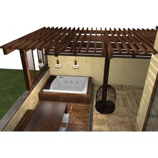 modern rusztikus eklektikus terasz wellness tervezes  belsoepiteszet lakberendezes burkolattervezes lerakasi rajz pergola teto.jpg